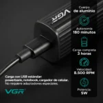 ماكينة حلاقة VGR V-629 المعدنية: تشذيب احترافي لشعر الأنف والأذن بشحن USB وتصميم عصري | VGR V-629 Professional Metal Nose Trimmer with USB Charging - Image 3
