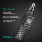 ماكينة حلاقة VGR V-629 المعدنية: تشذيب احترافي لشعر الأنف والأذن بشحن USB وتصميم عصري | VGR V-629 Professional Metal Nose Trimmer with USB Charging - Image 4