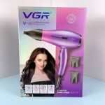 مجفف شعر احترافي VGR V-461 بقوة 2400 واط – 3 درجات حرارة، إعدادين سرعة، لقطة هواء بارد، حماية من السخونة الزائدة وفوهات احترافية قابلة للفصل