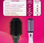 فرشاة تصفيف وتجفيف الشعر VGR V-416 الاحترافية (Hot Air Brush): قوة 1000 واط مع إعدادات حرارة متعددة لتجفيف وتنعيم الشعر بلمسة واحدة | VGR V-416 Professional Hot Air Brush for Drying and Curling - Image 3