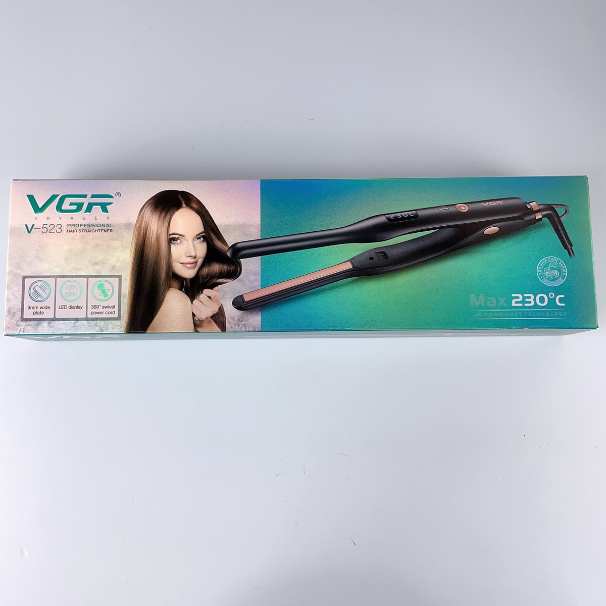 main-image-1-24 مكواة فرد الشعر VGR V-523 الاحترافية: بصفائح نحيفة 9 ملم، شاشة LED رقمية، وحرارة تصل إلى 230°C لتصفيف دقيق وناعم | VGR V-523 Professional Hair Straightener with 9mm Wide Plate - Image 1