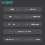 ⁦مجموعة حلاقة وتشذيب احترافية 5 في 1 VGR V-111 – VGR V-111 Professional Grooming Kit⁩ - الصورة ⁦2⁩