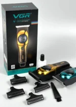 ماكينة تشذيب VGR V-966 الاحترافية بشاشة LCD وتصميم ذهبي ملكي | VGR V-966 Professional Hair Trimmer with LCD Display - Image 4