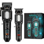 طقم الحلاقة الاحترافي VGR (V-600 & V-900): ماكينة حلاقة وتحديد بتصميم شفاف، شاشة LED، وأداء توربو فائق | VGR Professional Barber Combo V-600 & V-900: Transparent Design Hair Clipper & Trimmer Set