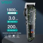 ⁦ماكينة VGR V-665 الاحترافية بتصميم مموه وشاشة رقمية | VGR V-665 Camouflage Professional Clipper⁩ - الصورة ⁦3⁩