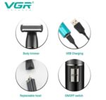 ماكينة VGR V-628 المتكاملة 3 في 1 للعناية بالوجه والجسم | VGR V-628 Professional 3-in-1 Grooming Kit - Image 4